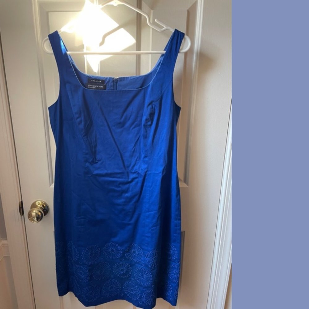 Jones New York Royal Blue Embroidered Sheath Dress